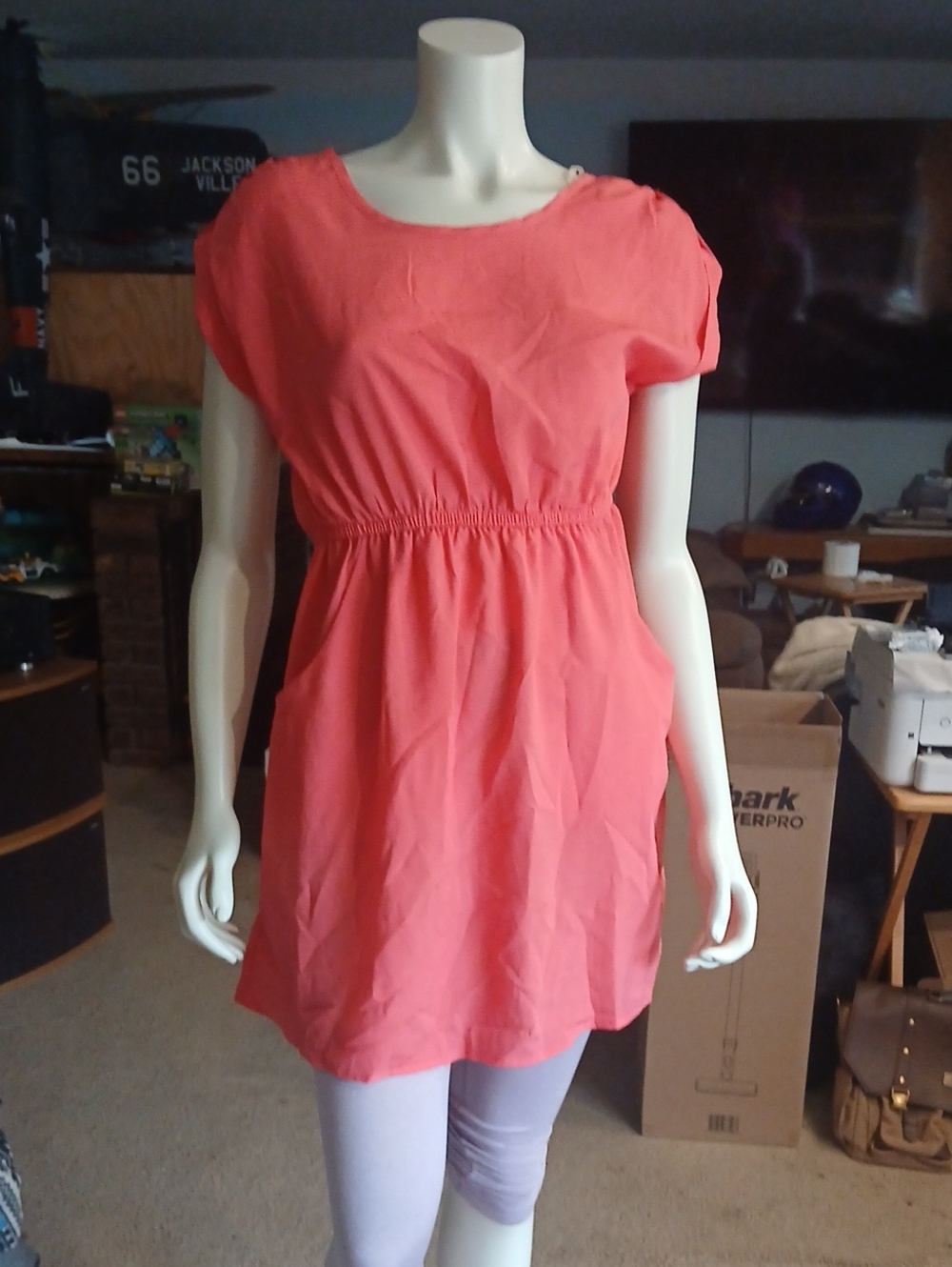 GUC Delirious Orange Clean Shine Pockets Dress Size Large